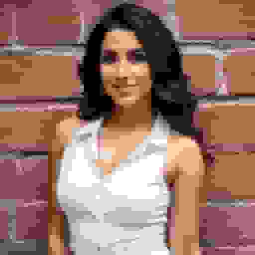 woman model headshot with white clothes